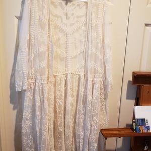 Lane Bryant lacey cream over piece